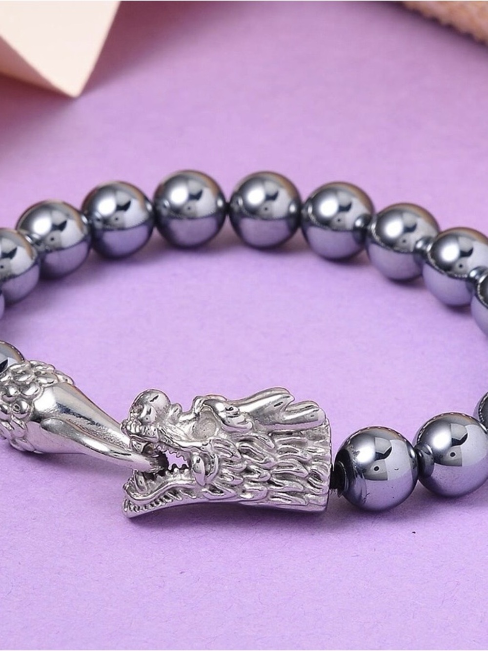 Terahertz Beaded Dragon Bracelet in Stainless Steel 6.75” 150 ctw